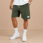 Herenkorte broek van corduroy met elastische tailleband Jelle Jora Mode