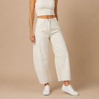 Damesjeans met wijde pijpen van stretchdenim Jelle Jora Mode