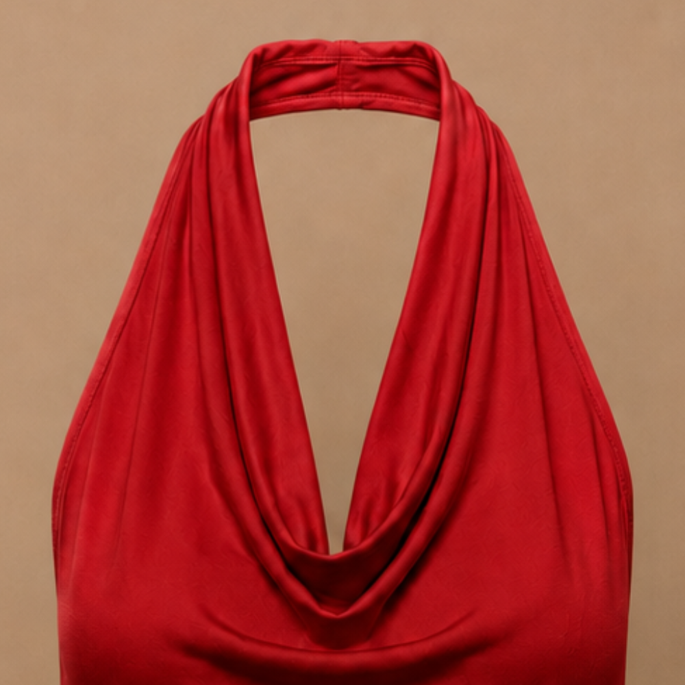 Damski top na ramiączkach typu halter, z odkrytymi plecami, bez rękawów