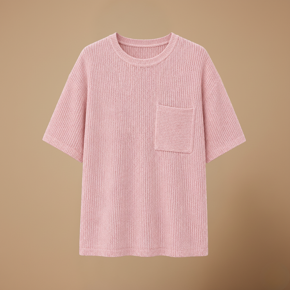 Damski T-shirt o luźnym kroju z okrągłym dekoltem
