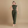 Dames elegante jumpsuit met taille riem en mouwloos ontwerp Jelle Jora Mode