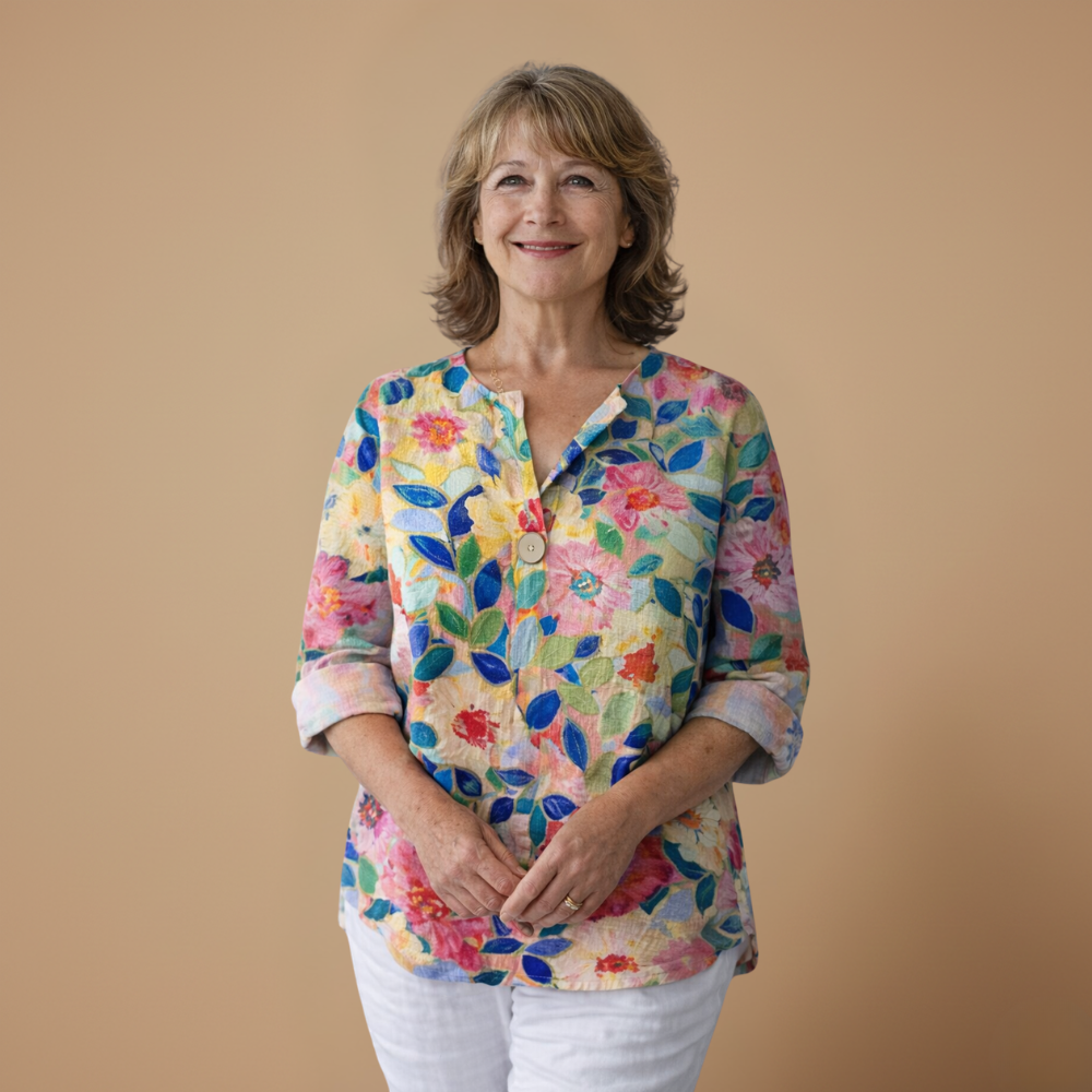 Damesblouse met bloemenprint en V-hals Jelle Jora Mode