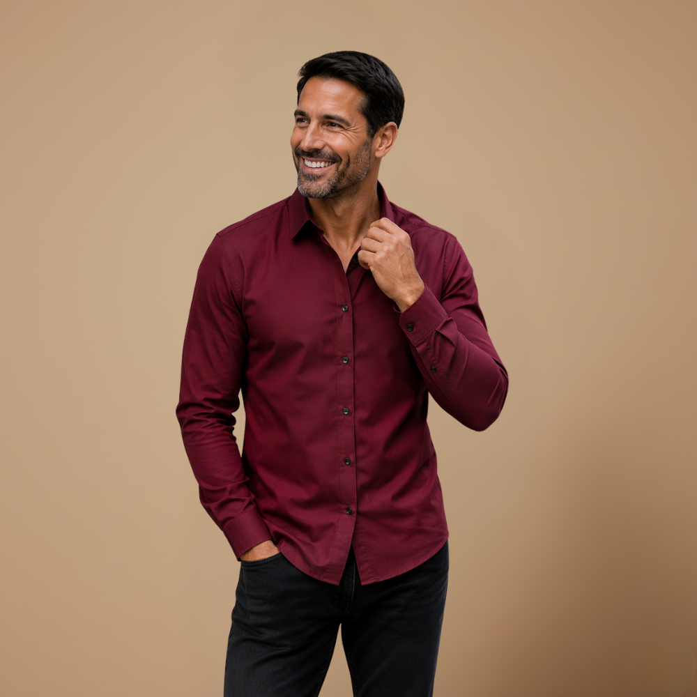 Heren stretch blouse in business casual-stijl Jelle Jora Mode