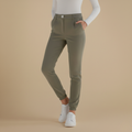 Slim fit joggingbroek met hoge taille en omslag voor dames Jelle Jora Mode
