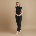 Dames elegante jumpsuit met taille riem en mouwloos ontwerp Jelle Jora Mode