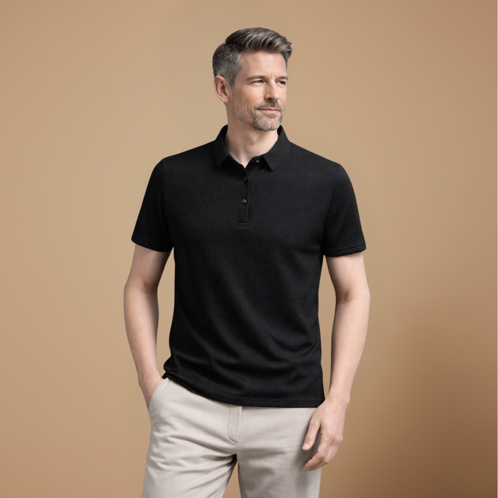 Heren ademend casual T-shirt met korte mouwen en structuur Jelle Jora Mode