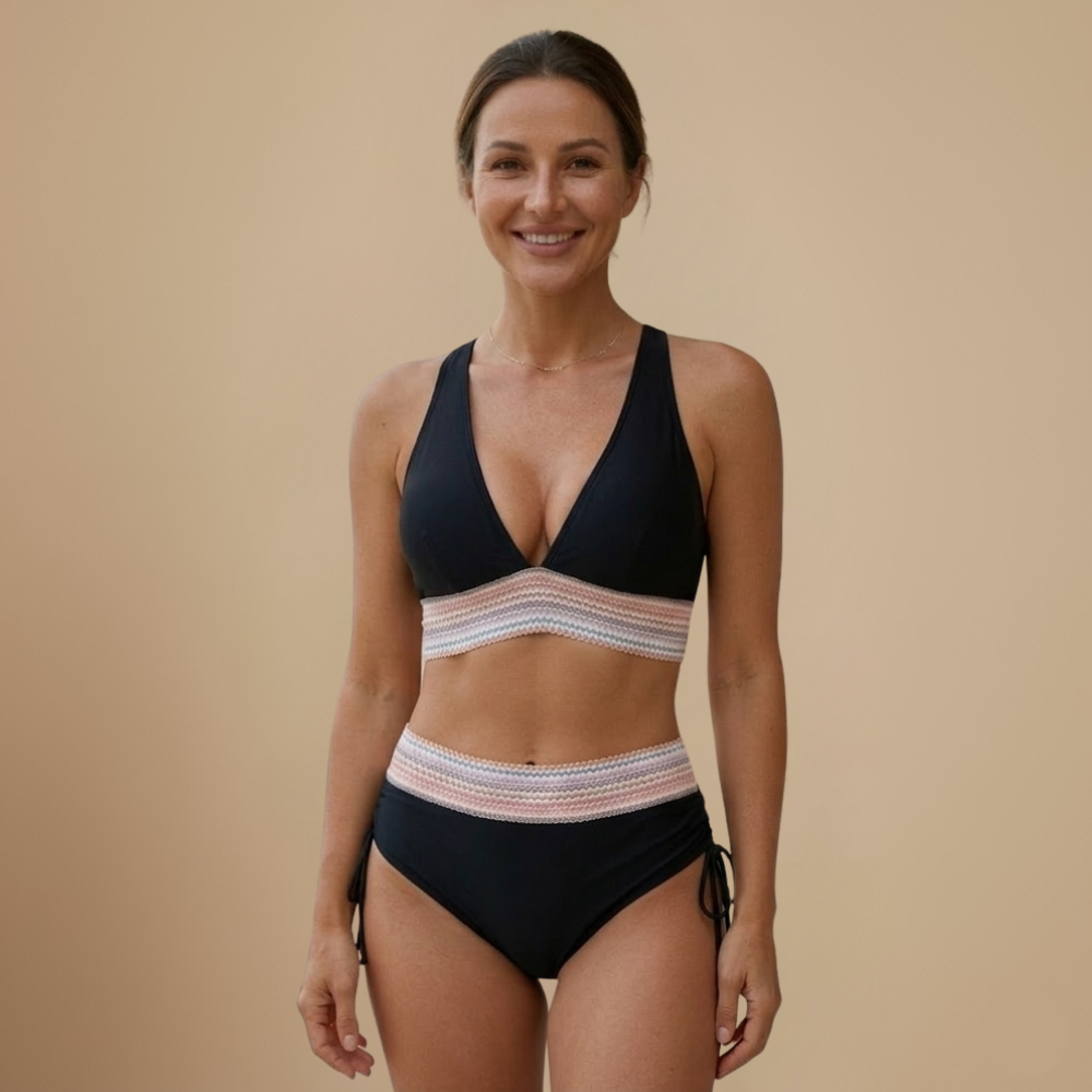 Dames bikiniset met hoge taille en halternek Jelle Jora Mode