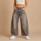 Damesjeans met wijde pijpen van stretchdenim Jelle Jora Mode