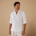 Heren casual blouse met V-hals en lange mouwen Jelle Jora Mode