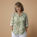 Damesblouse met bloemenprint en V-hals Jelle Jora Mode