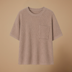 Damski T-shirt o luźnym kroju z okrągłym dekoltem