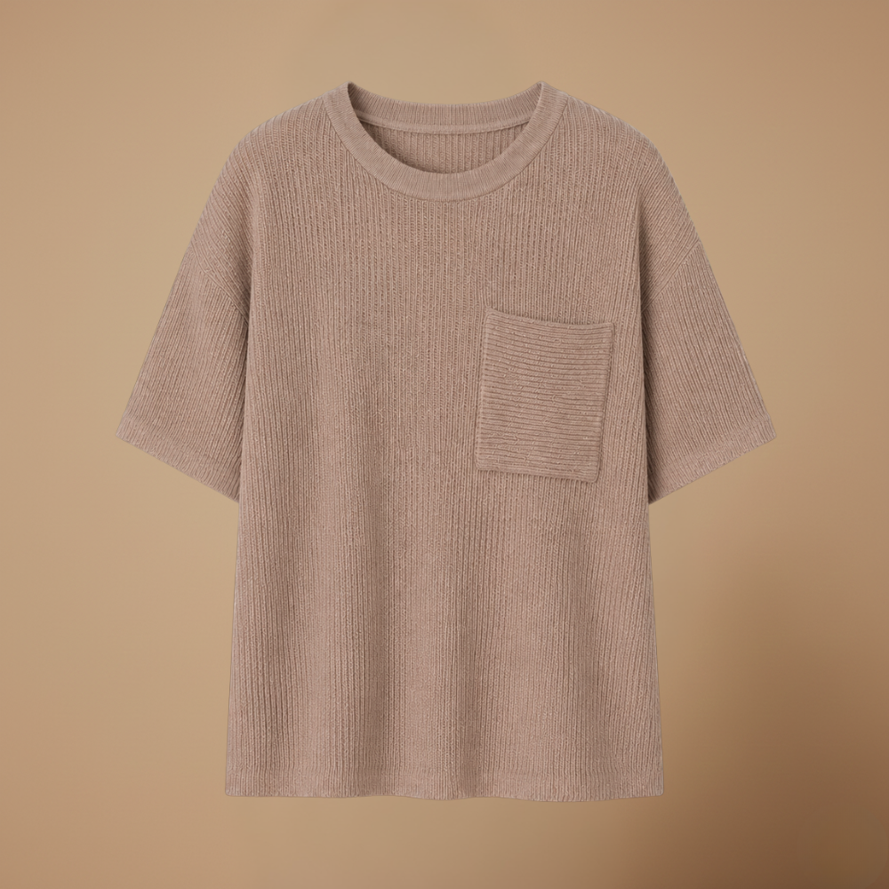 Damski T-shirt o luźnym kroju z okrągłym dekoltem