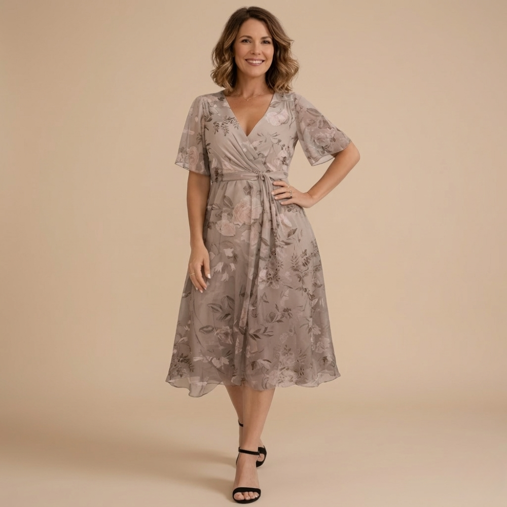 Dames casual knielengte zomerjurk met patroon Jelle Jora Mode