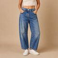 Damesjeans met wijde pijpen van stretchdenim Jelle Jora Mode
