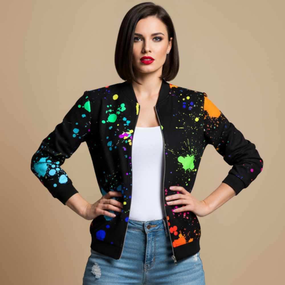 Bomberjack met Print Casual Stijl Jelle Jora Mode