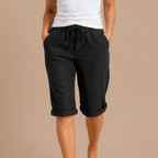 Dames capribroek met elastische tailleband Jelle Jora Mode