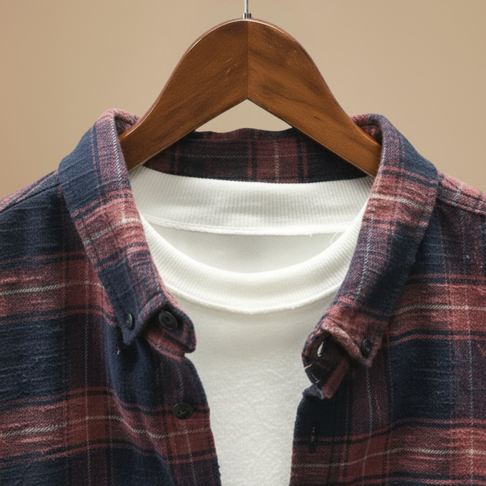 Męska koszula flanelowa w kratę, bawełniana, w stylu retro, codzienna