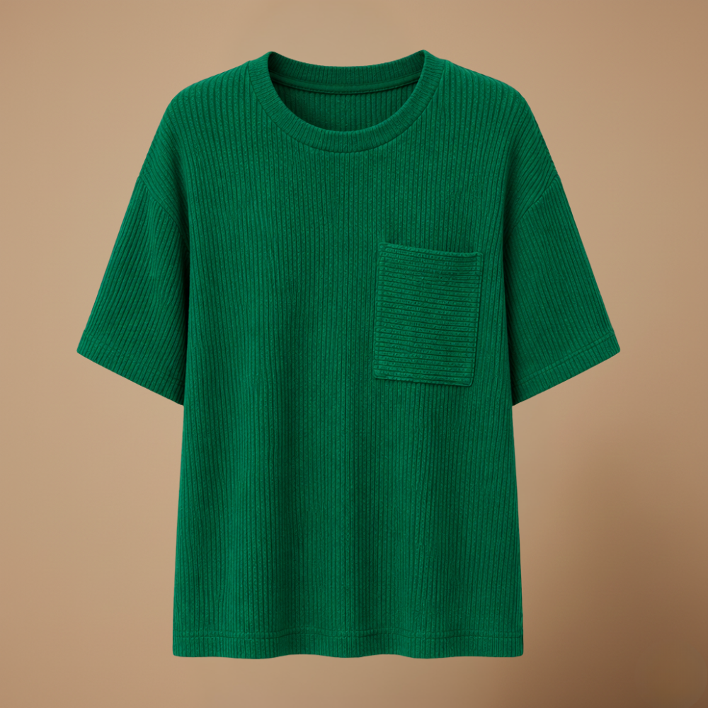 Damski T-shirt o luźnym kroju z okrągłym dekoltem