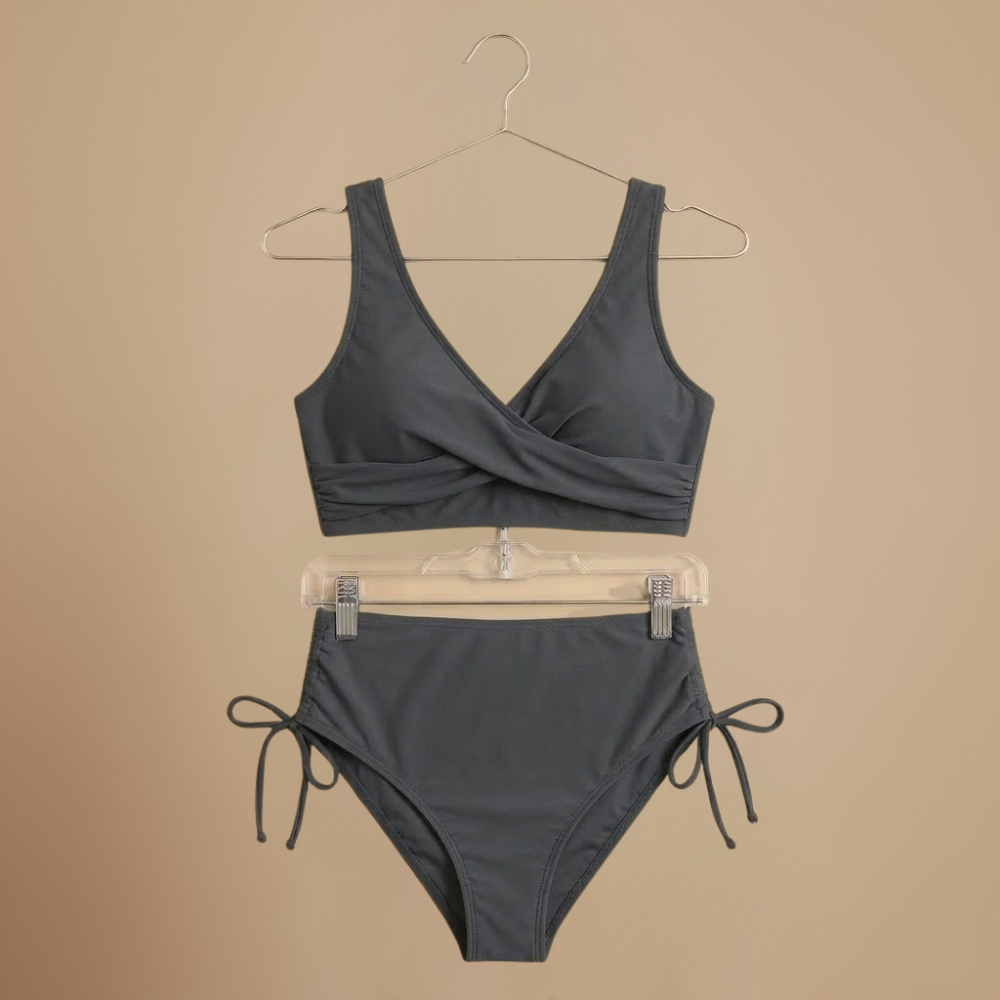Damskie bikini z wysokim stanem, z wiązaniem po bokach