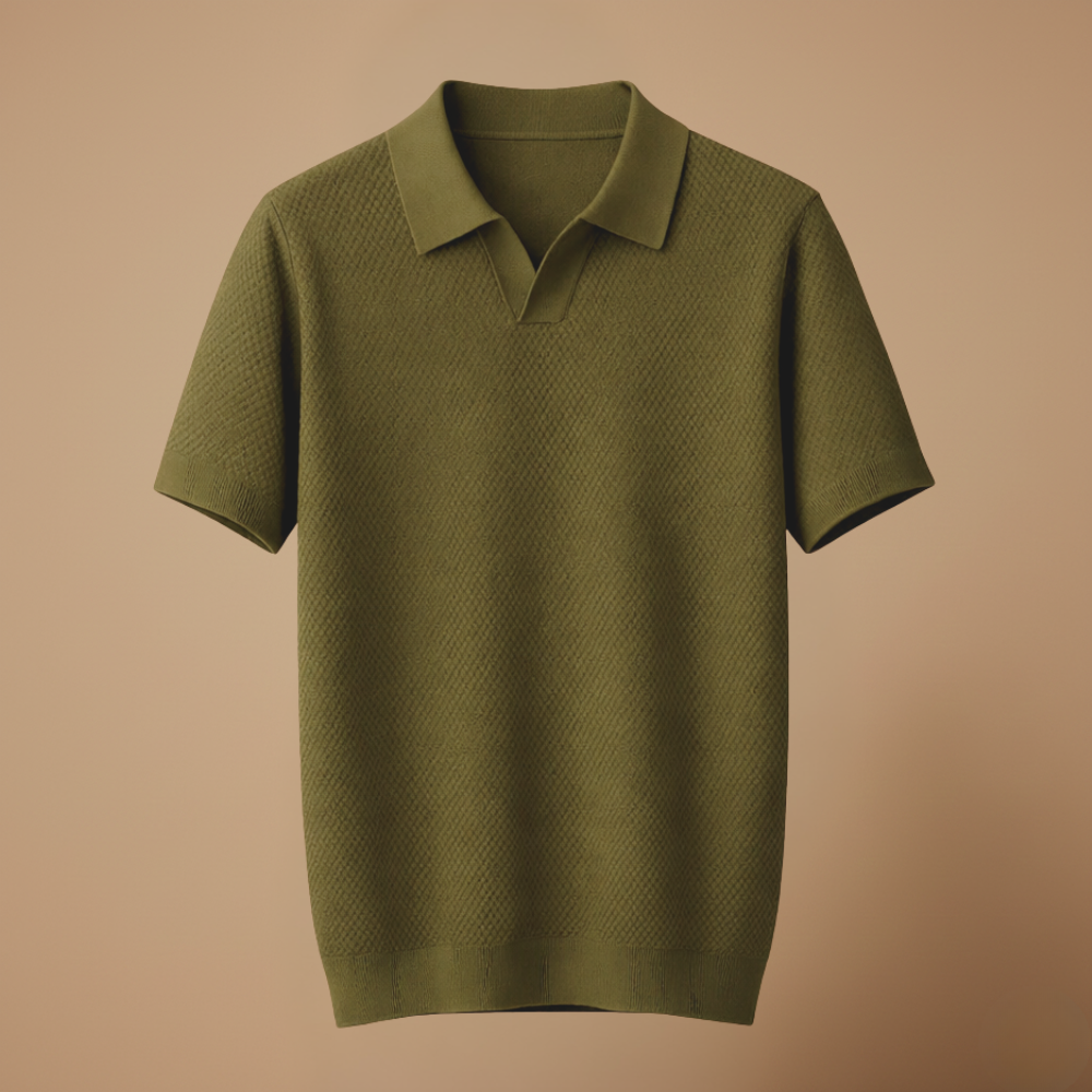 Męska koszulka polo slim fit z krótkim rękawem i klasycznym dekoltem w serek