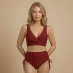 Dames hoge taille wikkelbikini met strikbandjes aan de zijkanten Jelle Jora Mode