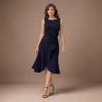 Dames mouwloze A-lijn midi-jurk elegante zomeroutfit Jelle Jora Mode