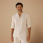Heren casual blouse met V-hals en lange mouwen Jelle Jora Mode