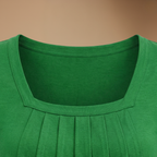 Damski casualowy T-shirt z kwadratowym dekoltem i krótkim rękawem
