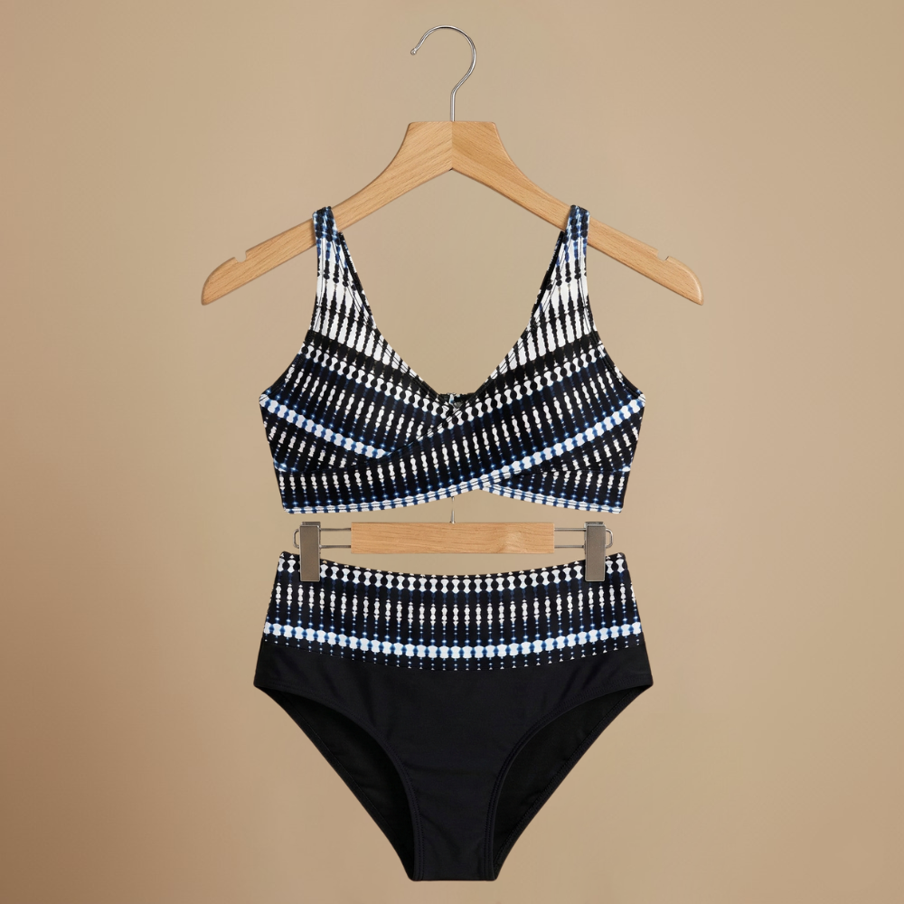 Damskie bikini z wysokim stanem i biustonoszem push-up