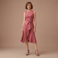 Dames mouwloze A-lijn midi-jurk elegante zomeroutfit Jelle Jora Mode