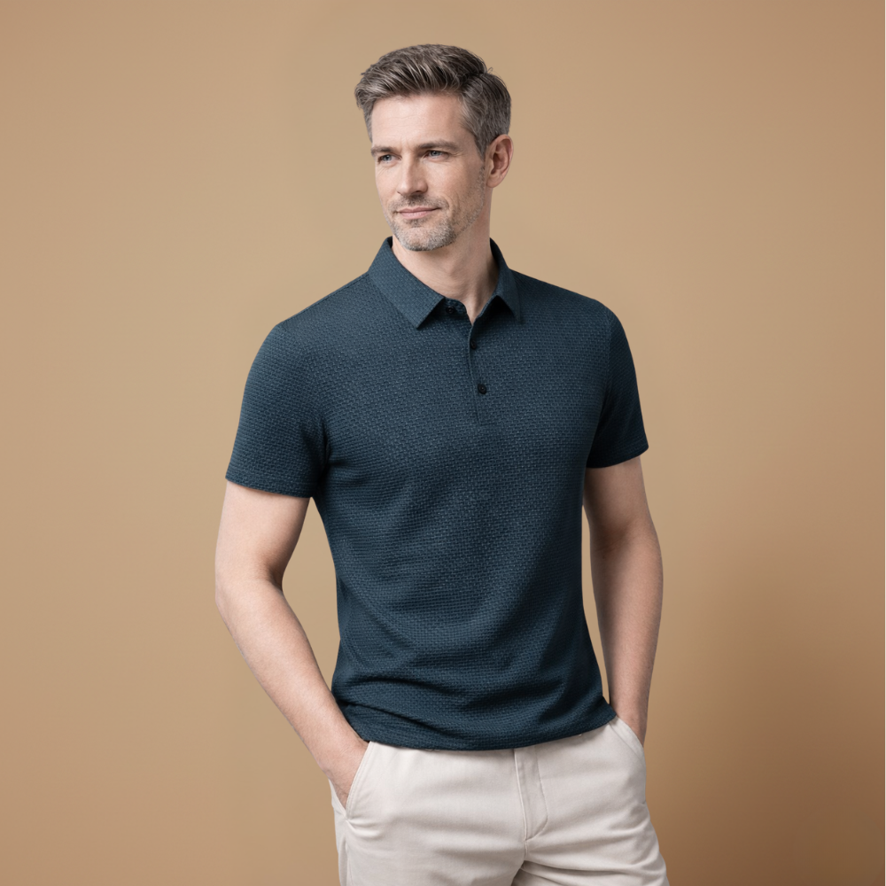 Męski oddychający t-shirt casual z krótkim rękawem i teksturą