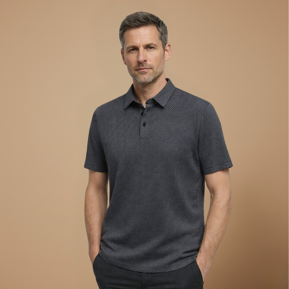 Heren ademend casual T-shirt met korte mouwen en structuur Jelle Jora Mode
