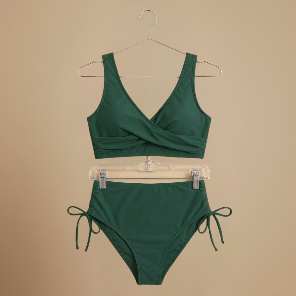 Damskie bikini z wysokim stanem, z wiązaniem po bokach