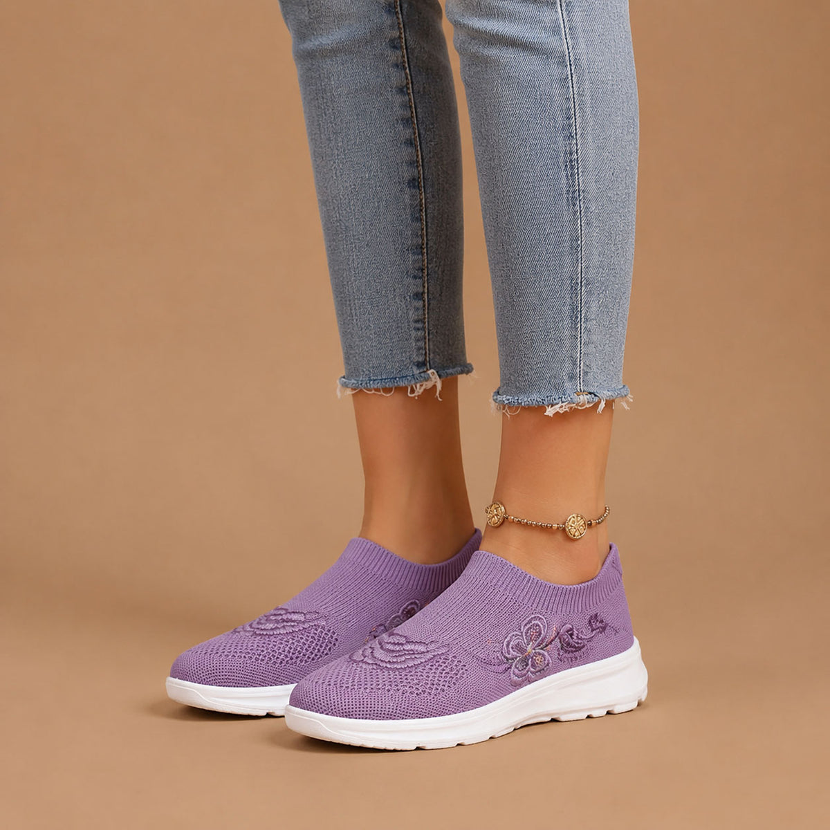 Damskie Dzianinowe Buty Do Chodzenia