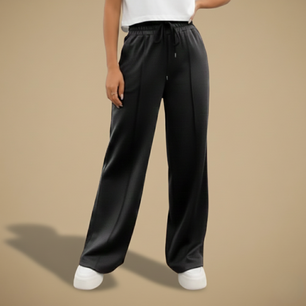 Loszittende casual broek met wijde pijpen voor dames Jelle Jora Mode