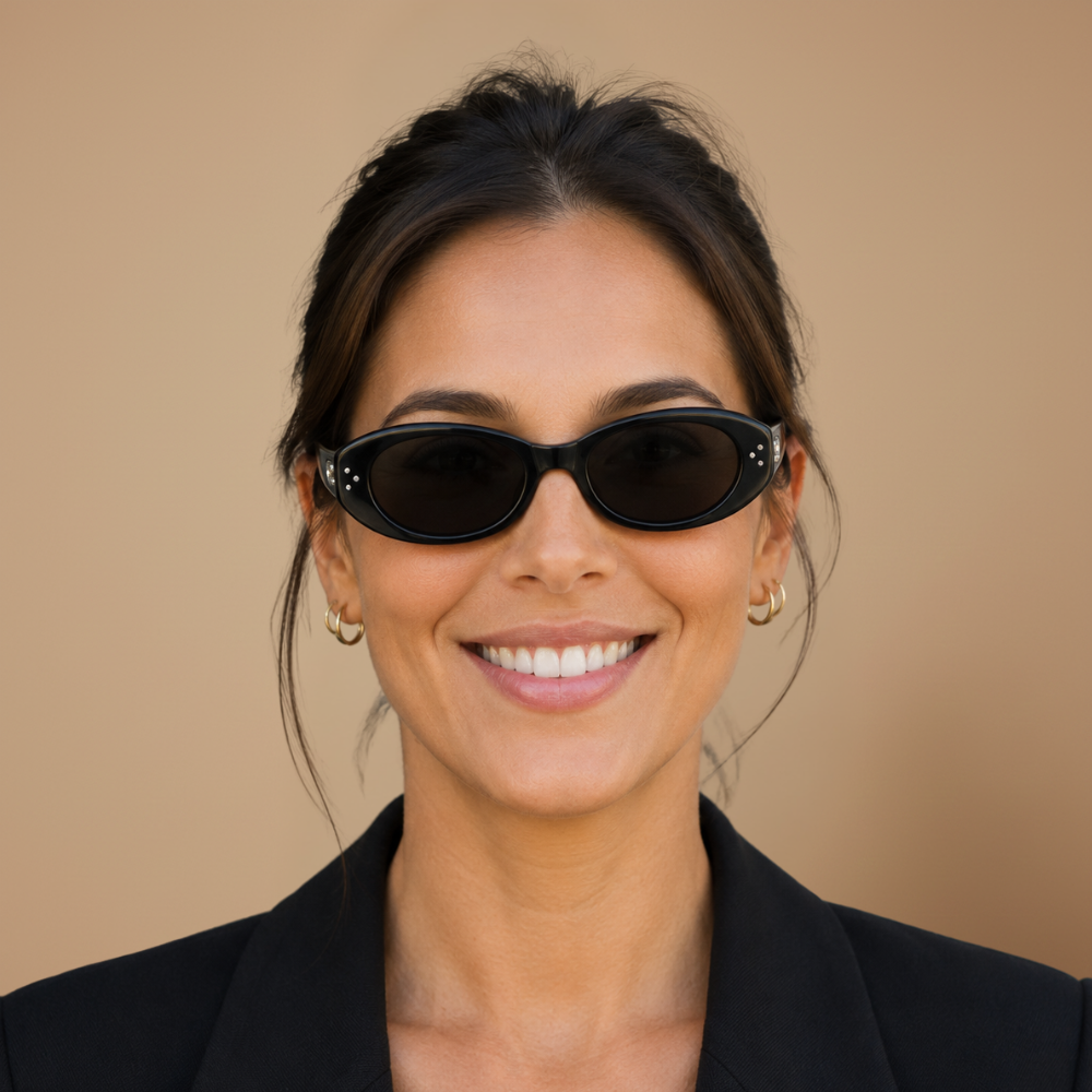 Dames cat-eye-zonnebril met metalen accenten Jelle Jora Mode