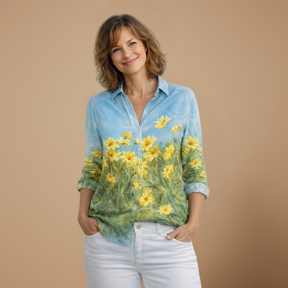 Dames elegante ruimvallende casual blouse met lange mouwen Jelle Jora Mode