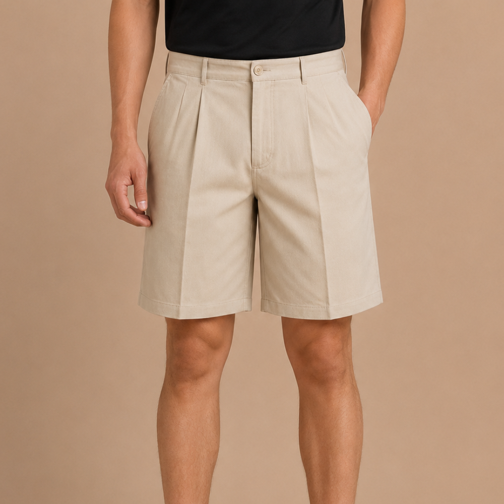 Heren casual short met plooien en middelhoge taille met zakken Jelle Jora Mode