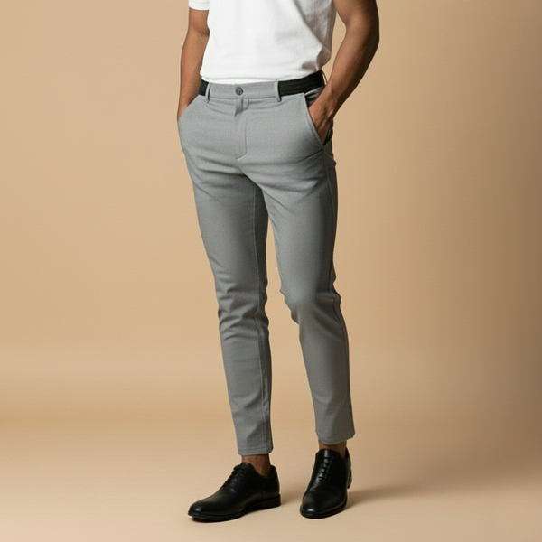 Męskie spodnie biznesowe slim fit do kostek