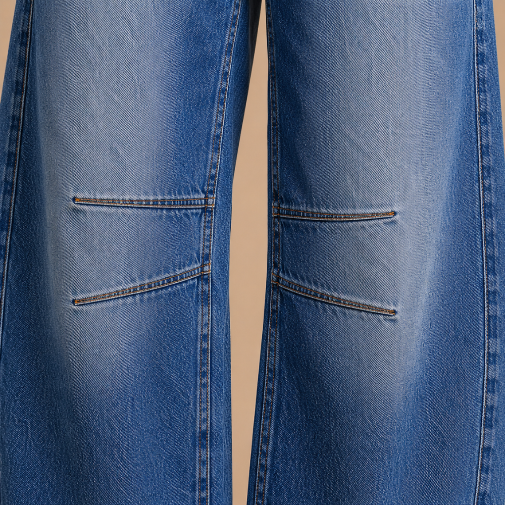 Damskie jeansy z szerokimi nogawkami ze streczowego denimu