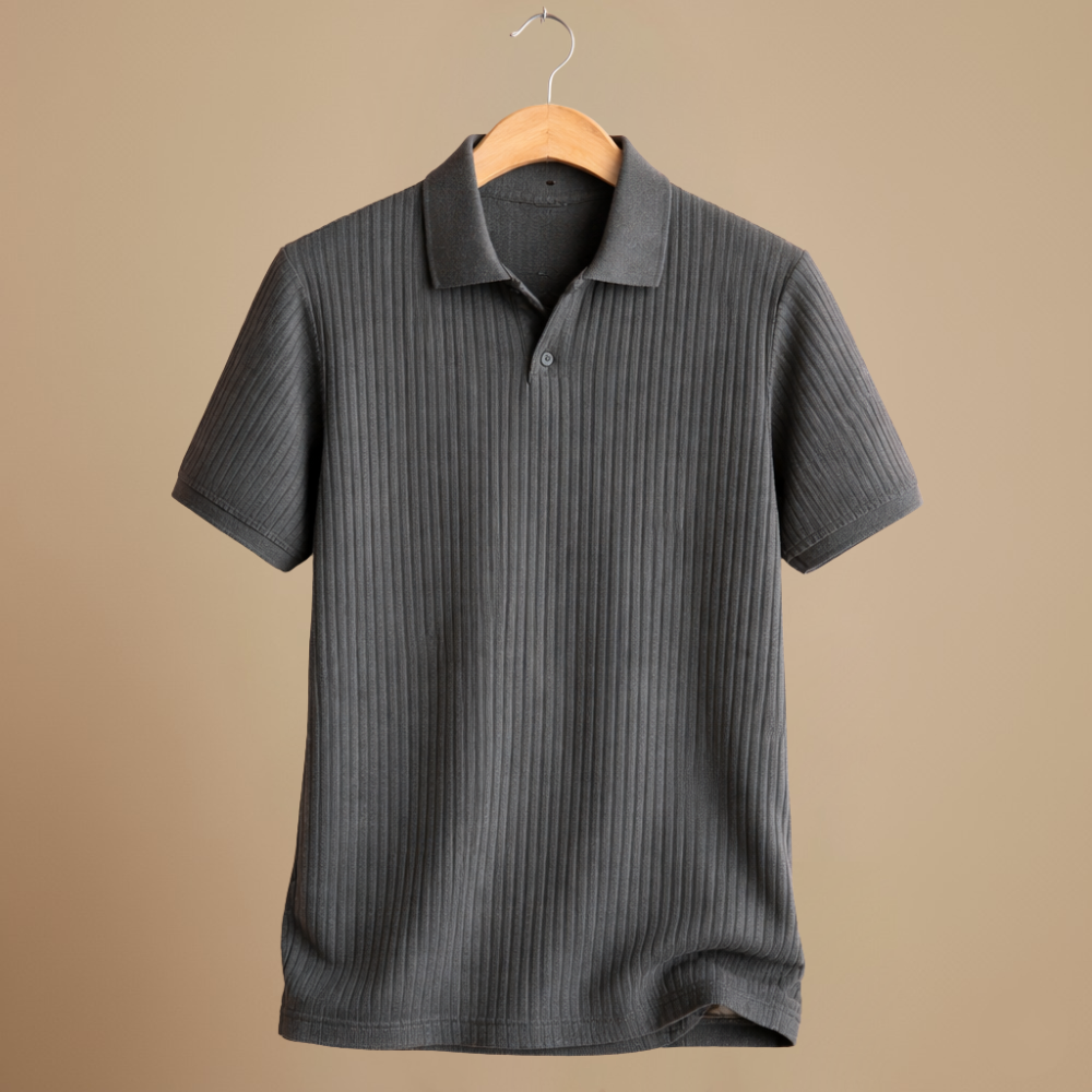 Męska dzianinowa koszulka polo slim fit