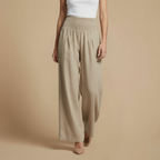 Elastische Hoge Taille Wijde Broek Jelle Jora Mode