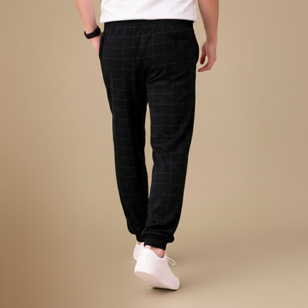 Męskie spodnie dresowe w kratkę slim fit zapewniające codzienny komfort