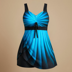 Damski tankini z dekoltem typu halter i spódniczką w kształcie litery A