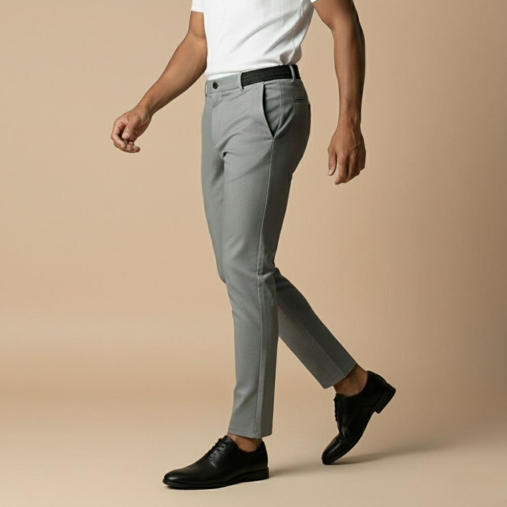 Męskie spodnie biznesowe slim fit do kostek