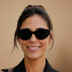 Dames retro cat-eye zonnebril in zwart Jelle Jora Mode