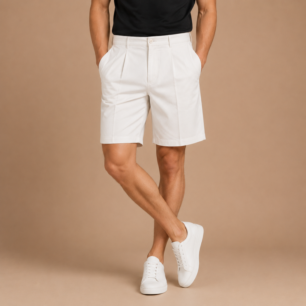 Heren casual short met plooien en middelhoge taille met zakken Jelle Jora Mode