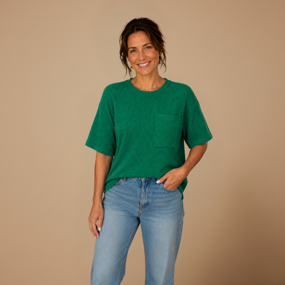 Damesblouse met ruime pasvorm en ronde hals Jelle Jora Mode