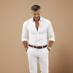Męska koszula slim fit z długim rękawem i guzikami