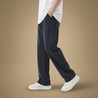 Męskie spodnie o prostym kroju w kratę typu slim fit
